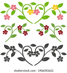 Patterns of branches with flowers of different colors