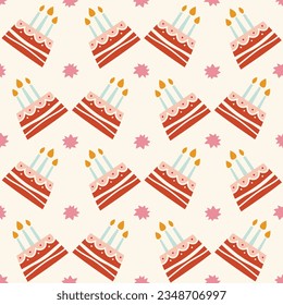 Patterns with a Cake . Great for wallpaper, backgrounds, packaging, fabric, scrapbook