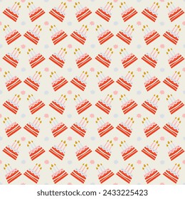 Muster mit Kuchen . Ideal für Tapeten, Hintergründe, Verpackung, Stoff, Scrapbook