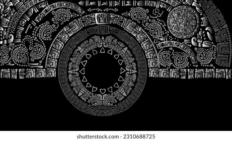 Patterns and calendar of the ancient peoples of Latin America. Icon Pack, symbols, letters, masks and pictures of the ancient Maya and Toltec civilization 
The Mayan alphabet. 