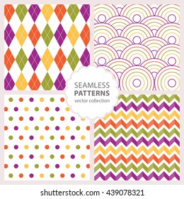 patterns of circles, diamonds, dots, waves Set