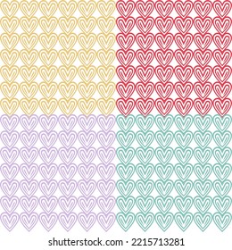 patterns Collection of minimalist seamless  template pastel colorful cute love ornament geometric element - Abstract seamless wallpaper background 