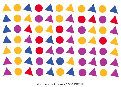 patterns with colorful basic shapes. Pattern of multi-colored vector illustration