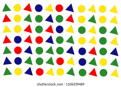 patterns with colorful basic shapes. Pattern of multi-colored vector illustration