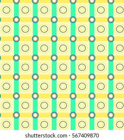  Patterns Consisting of geometric elements with green sphere. And yellow. Designed for the surface.