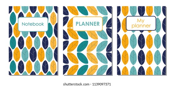 Patterns of covers for a notebook. The templates correspond to the A5 format.