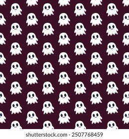 Patterns with Cute Ghosts. Helloween pattern. 