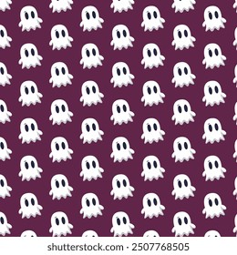 Patterns with Cute Ghosts. Helloween pattern. 