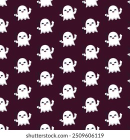 Patterns with Cute Ghosts. Helloween pattern. 