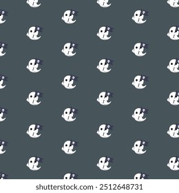 Patterns with Cute Ghosts. Helloween pattern. 