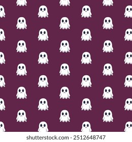 Patterns with Cute Ghosts. Helloween pattern. 
