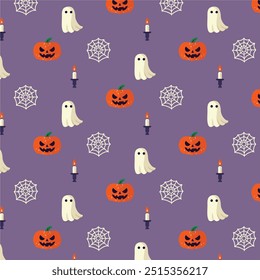 Padrões com Fantasmas Bonitos. Padrão do Helloween. 