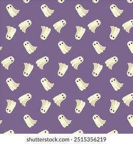 Patterns with Cute Ghosts. Helloween pattern. 