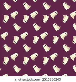 Patterns with Cute Ghosts. Helloween pattern. 
