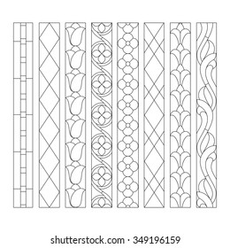 patterns of decorative elements for the stained glass windows