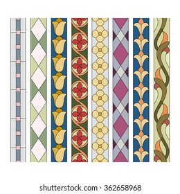 patterns of decorative elements for the stained glass borders