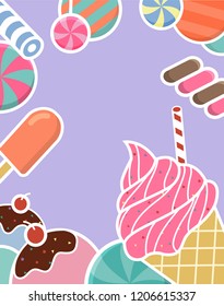 The patterns with desserts and ice creams.