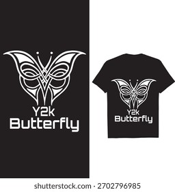  patterns is displayed prominently on a black background Below the butterfly the text Y2k Butterfly t shirt 