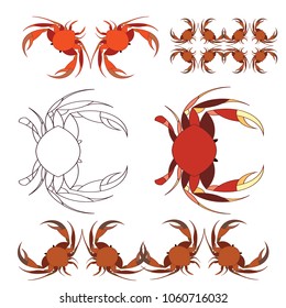  Patterns and elements for registration crabs.
