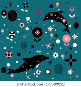 patterns embellished with the elegance of dolphins