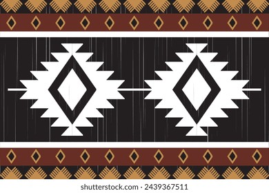 Patterns of ethnic fabrics, black, white, yellow, brown, geometric designs for textiles and clothing, blankets, rugs, robes, vector illustration.