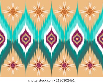 patterns ethnic oriental iKat pattern traditional design for background backdrop carpet wallpaper clothing batik fabric tribal textile vector illustration.