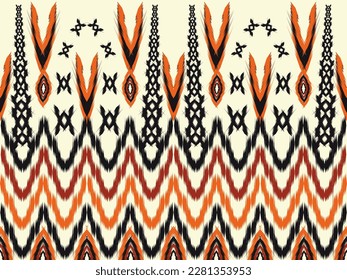 Patterns ethnic oriental iKat pattern traditional design for background backdrop carpet wallpaper clothing batik fabric tribal textile vector illustration ikat print embroidery style 