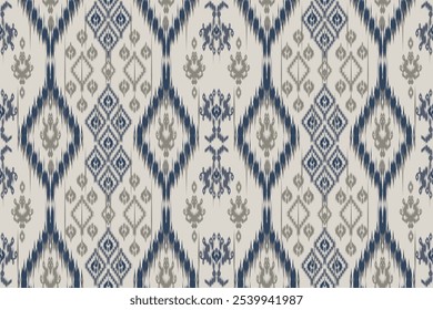 Patrones étnicos orientales iKat patrón diseño tradicional para el telón de fondo alfombra Fondo de pantalla ropa tela batik tribal textil Ilustración vectorial ikat estilo de bordado de impresión para decoraciones 