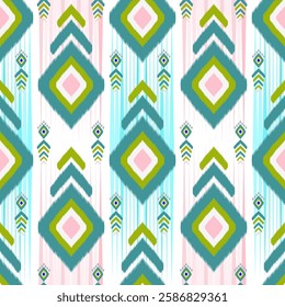 Patterns ethnic oriental iKat pattern traditional design for background backdrop carpet wallpaper clothing batik fabric tribal textile vector illustration ikat print embroidery style for decoration