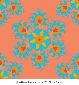 Patterns for fabrics were created using traditional Uzbek ornaments, suzani, or suzane. Digital patterns for the fashion industry.