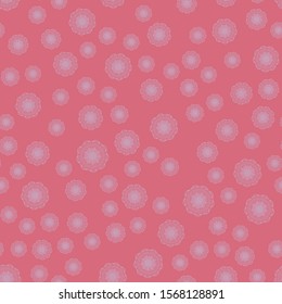 Patterns of figures on a bright purple background