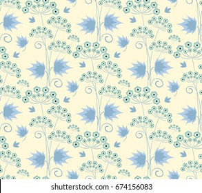 Patterns with floral abstract wildflowers