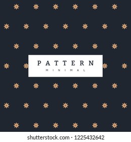 Patterns Flowers. Vector Minimalism design. Dark Blue background 