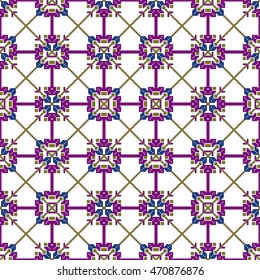 patterns in the form of pixel mosaics. Embroidery. seamless pattern. vector illustration. three colors. for fashion design clothing, wallpaper, home crafts.