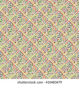 Patterns with geometric ornaments. Vector seamless textures