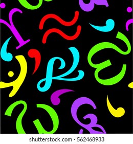patterns with geometric shapes on a dark background, vector