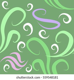 patterns with geometric shapes on green background, vector