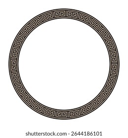 Padrões da Grécia e da Roma Antiga. Meandro negro dourado grego. Vetor ao redor do quadro clássico. Circular a fronteira europeia. Borda antiga redonda do grego. Motivos típicos egípcios, assírios e gregos