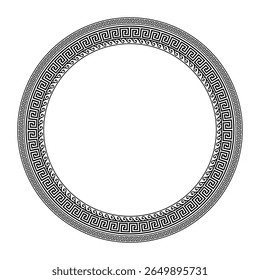 Padrões da Grécia, Roma antiga. A chave grega é sinuosa. Meandro clássico da onda grega. Arredondar quadro grego. Circular a fronteira europeia. Na forma de onda. Onda vitruviana. Para têxteis, gravura, porcelana