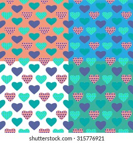  	 The patterns of hearts. Set.
