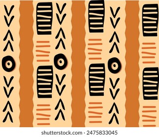 Patterns incorporating elements of traditional african mud cloth designs.