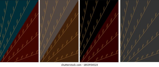 patrones con hojas sobre un fondo colorido
