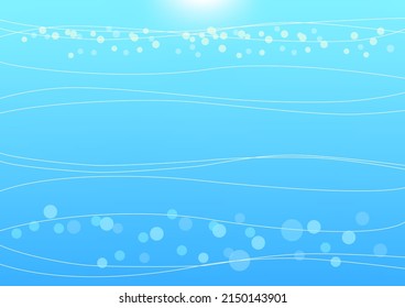 Patterns of light reflected on the surface of water. Abstract geometric patterns on a blue background.