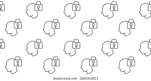 Patterns of locked minds representing security and privacy in digital age