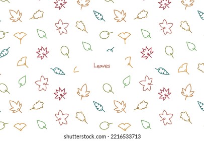Patterns made of many kinds of fallen leaves, autumn leaves and ginkgo leaves, and many fallen leaves found in autumn