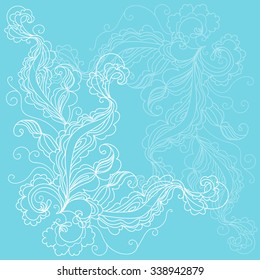 Patterns on the blue background