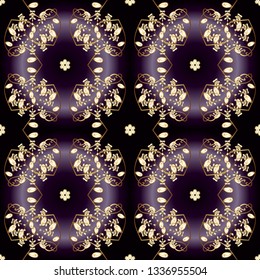 Patterns on brown and black colors. Abstract luxury background, ornament elegant invitation wedding card, invite, backdrop cover banner illustration. Vector illustration. Seamless.