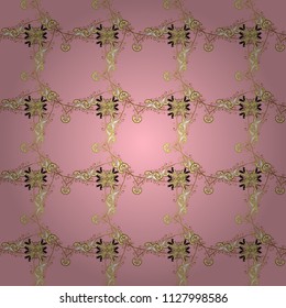 Patterns on neutral, beige and brown colors. Vector illustration. Seamless vintage elements for design, application of henna, Mehndi and tattoo. Decorative pattern in ethnic oriental style.