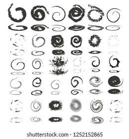 Patterns on a spiral by black lines, blots