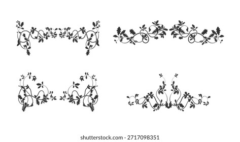 patterns ornament oak weaving plants complex elements. vector stock image